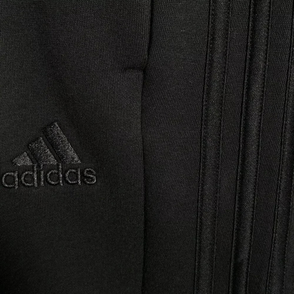 adidas Men's Fleece 3-Stripe Sweatpants 4XL Tall (48x37) Solid Black Tapered Leg
